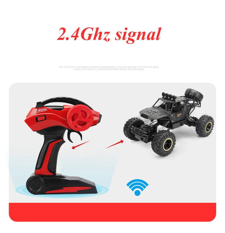 1:12 4x4 Off-Road RC Car With LED Lights 2.4G Radio Control Car Buggy 4WD Remote Control High Speed Trucks Boys Toy for Children