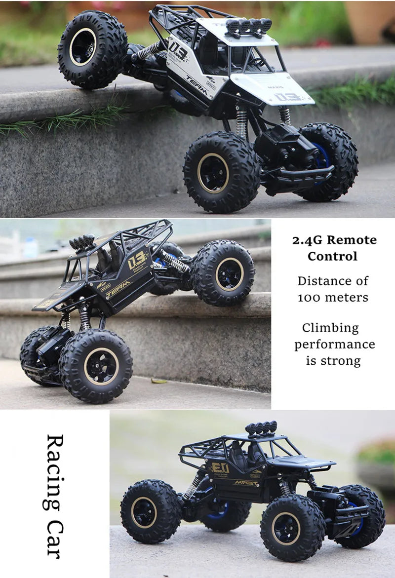 1:12 4x4 Off-Road RC Car With LED Lights 2.4G Radio Control Car Buggy 4WD Remote Control High Speed Trucks Boys Toy for Children