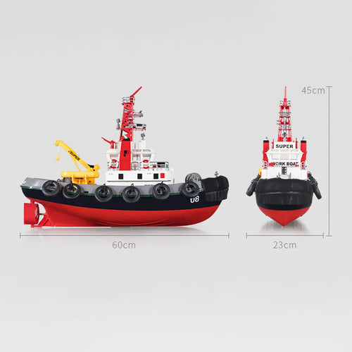 2.4G Heng Long RC Boat Fire Fighting Water Spray Ship Remote Control Assembled Model Servo Motor Toy Gift for Boys TH23785