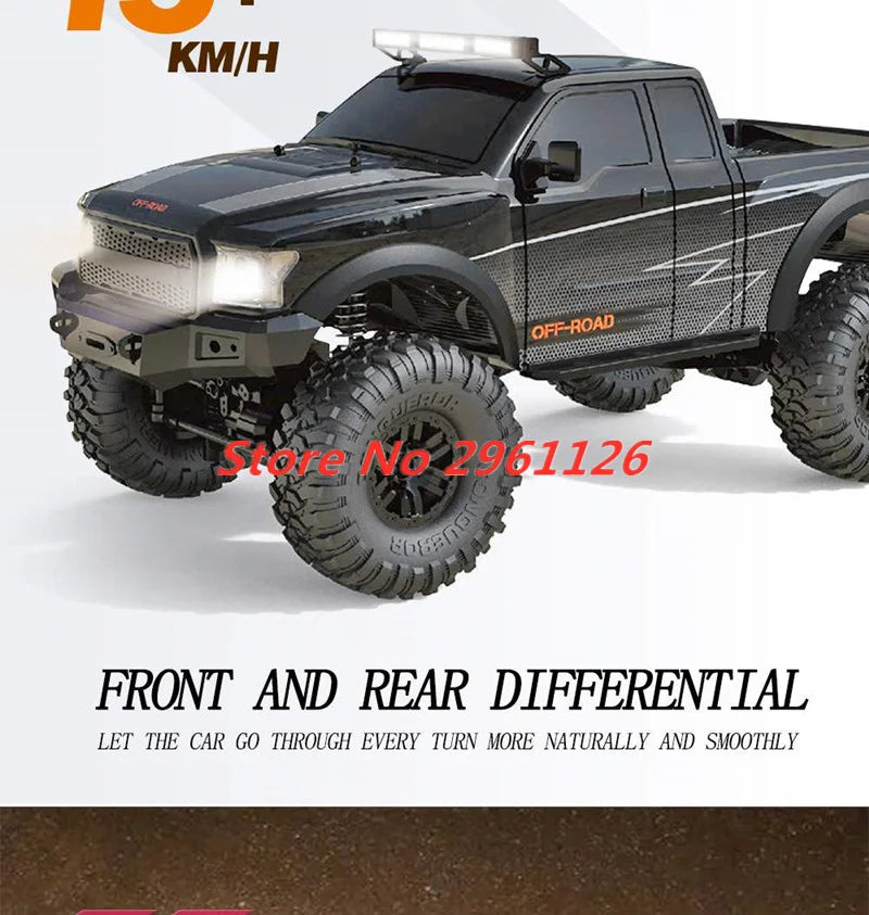 47CM Large RC Climbing Car 4WD 2.4G 1:10 Full Scale Multi-terrain Driving Remote Control Car Full Proportional Rock Crawler Toy
