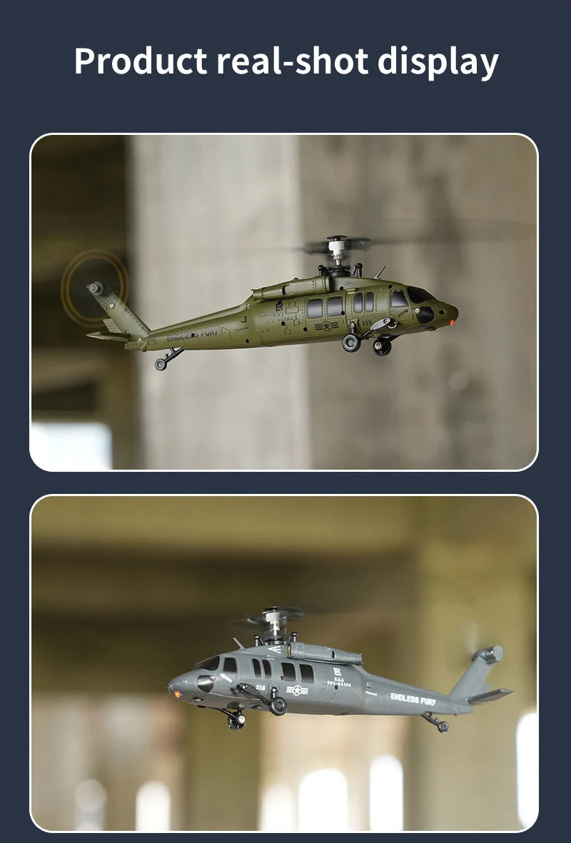 JJRC 6CH RC Helicopter UH-60L 6 Axes Aileron-free Design Fighter Jet With Brushless Motor One Key Takeoff 3D Roll Airlane Toy