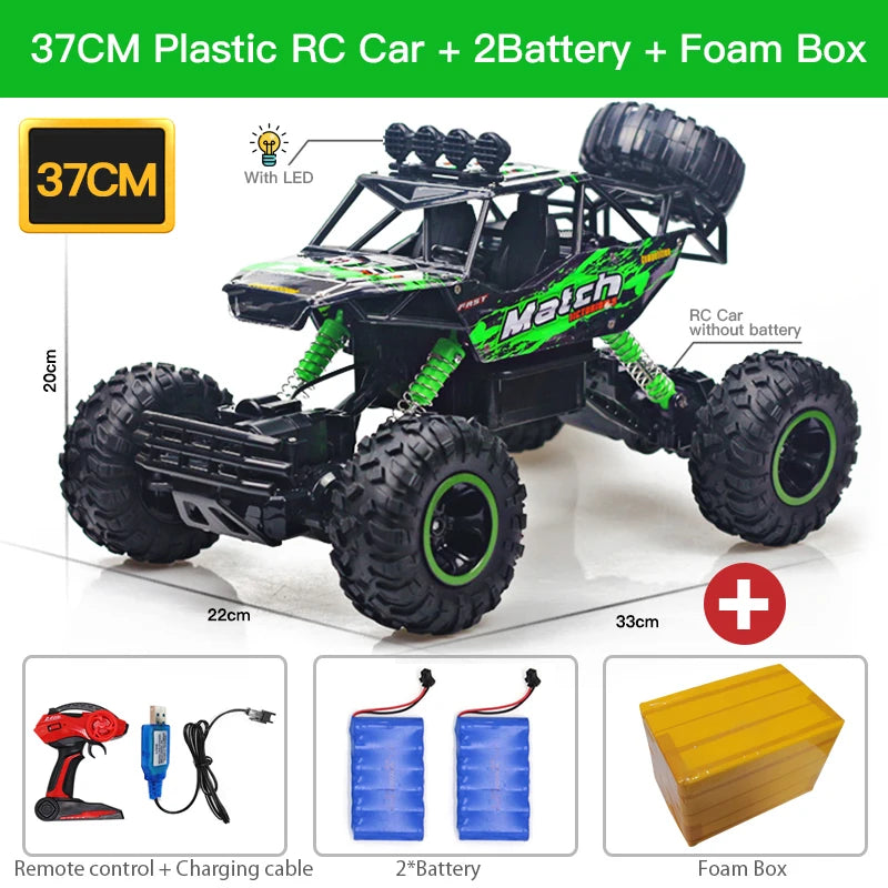 1:12 4x4 Off-Road RC Car With LED Lights 2.4G Radio Control Car Buggy 4WD Remote Control High Speed Trucks Boys Toy for Children