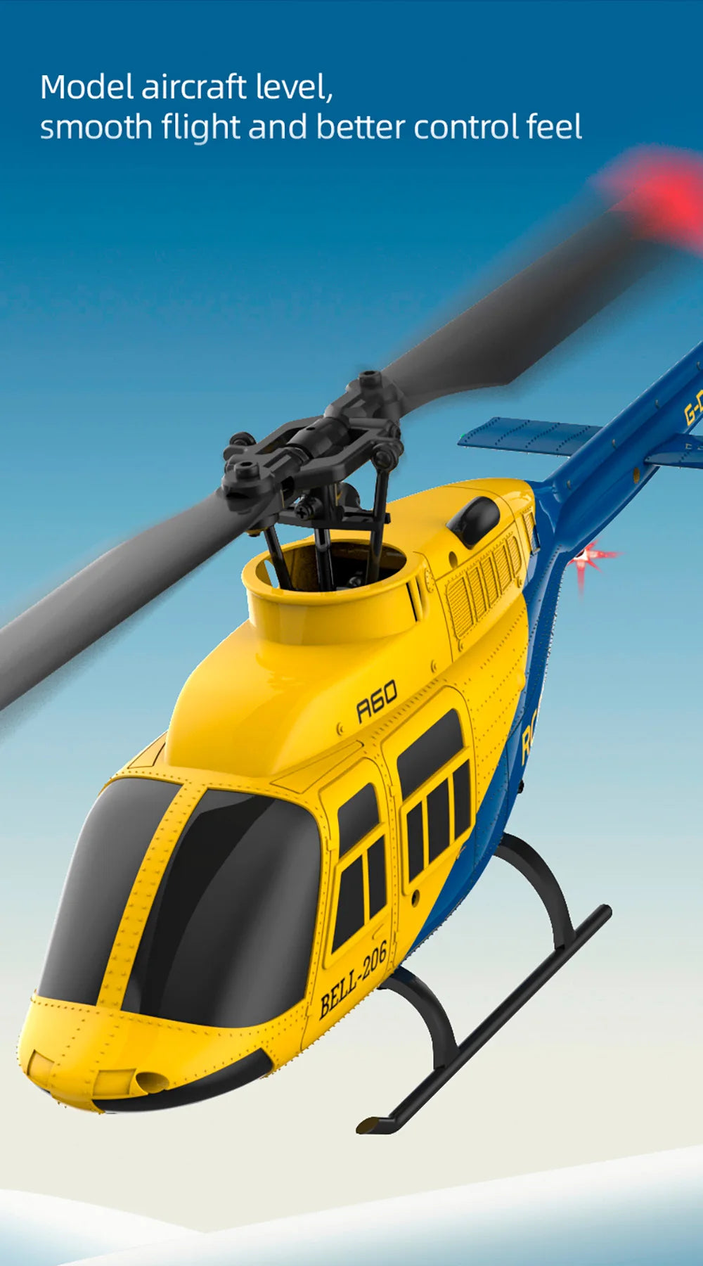 RC ERA A60 4CH Helicopter 1/42 BELL-206 Optical Flow Positioning 120M 6-Axis Gyro RC Plane