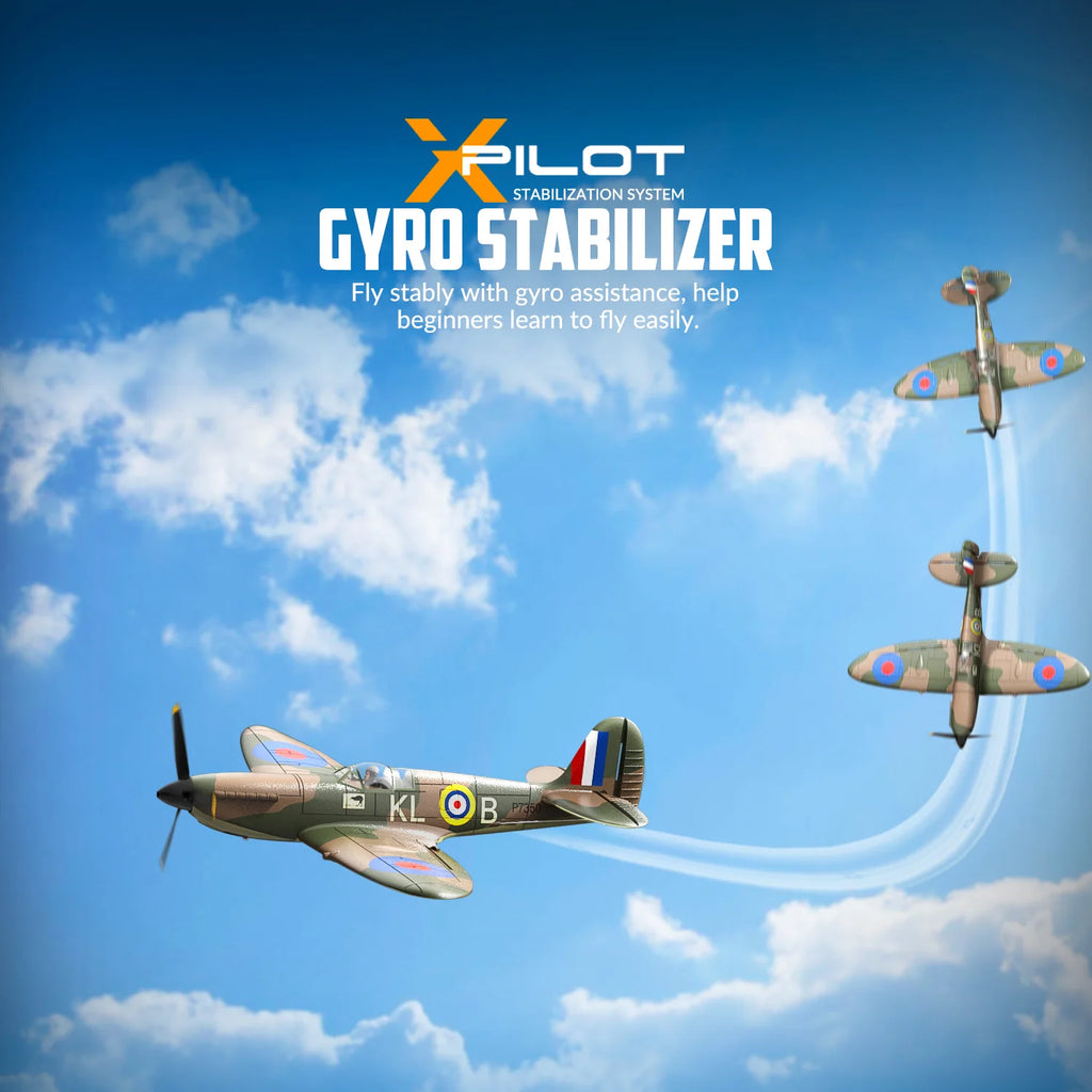 VOLANTEXRC RC Plane Spitefire 400 2.4Ghz 4CH 6-axis Stabilizer System For Beginner Remote Control Airplane 761-12 RTF