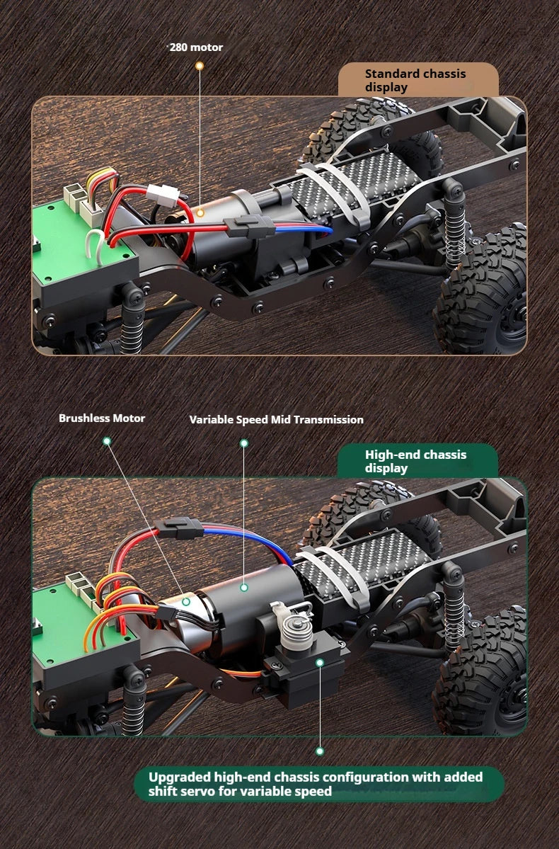 HB HuangBo RC Car RTR 1/16 Scale 4WD Off-Road Crawler Car Full Proportional Remote Control Electric Toy for Adults and Kids