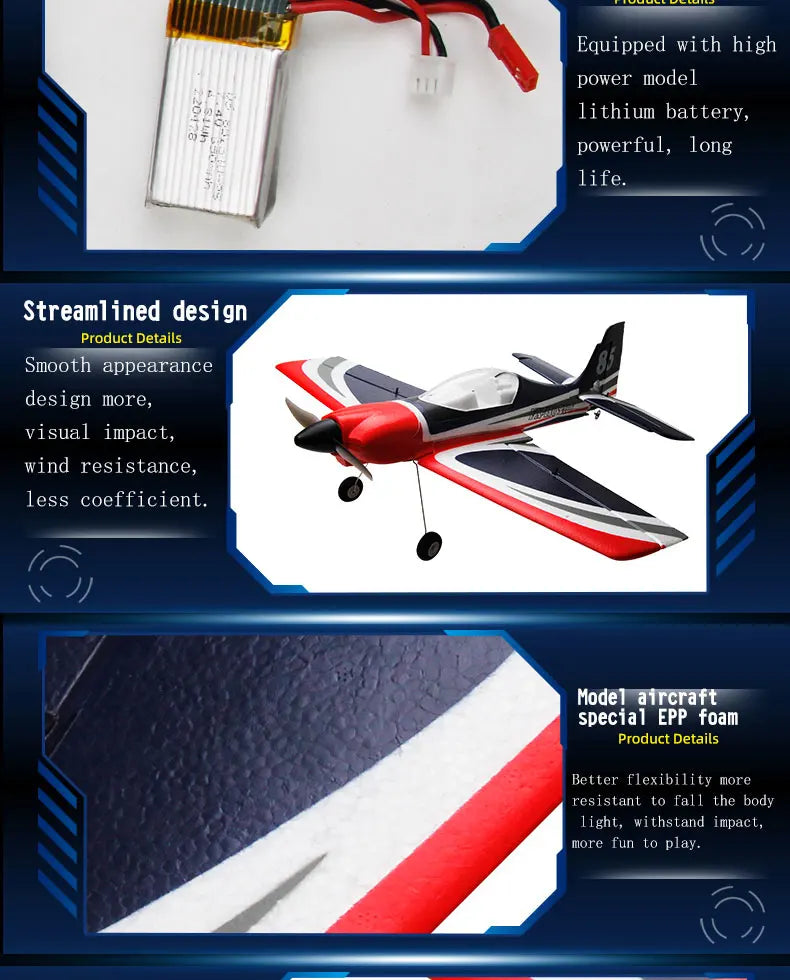 5CH FX9706 RC Plane 580MM Fixed Wing Glider 3D/6G Remote Control Aircraft 2.4G Brushless Motor Fighter Model Toys for Children