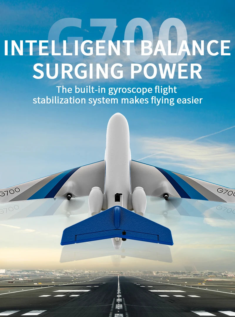 NEW G700 RC Plane Private Jet 3CH Remote Control Glider Gulfstream G700 RTF RTF 6-axis Gyro Stabilizer Airplane Toys Kids Adults