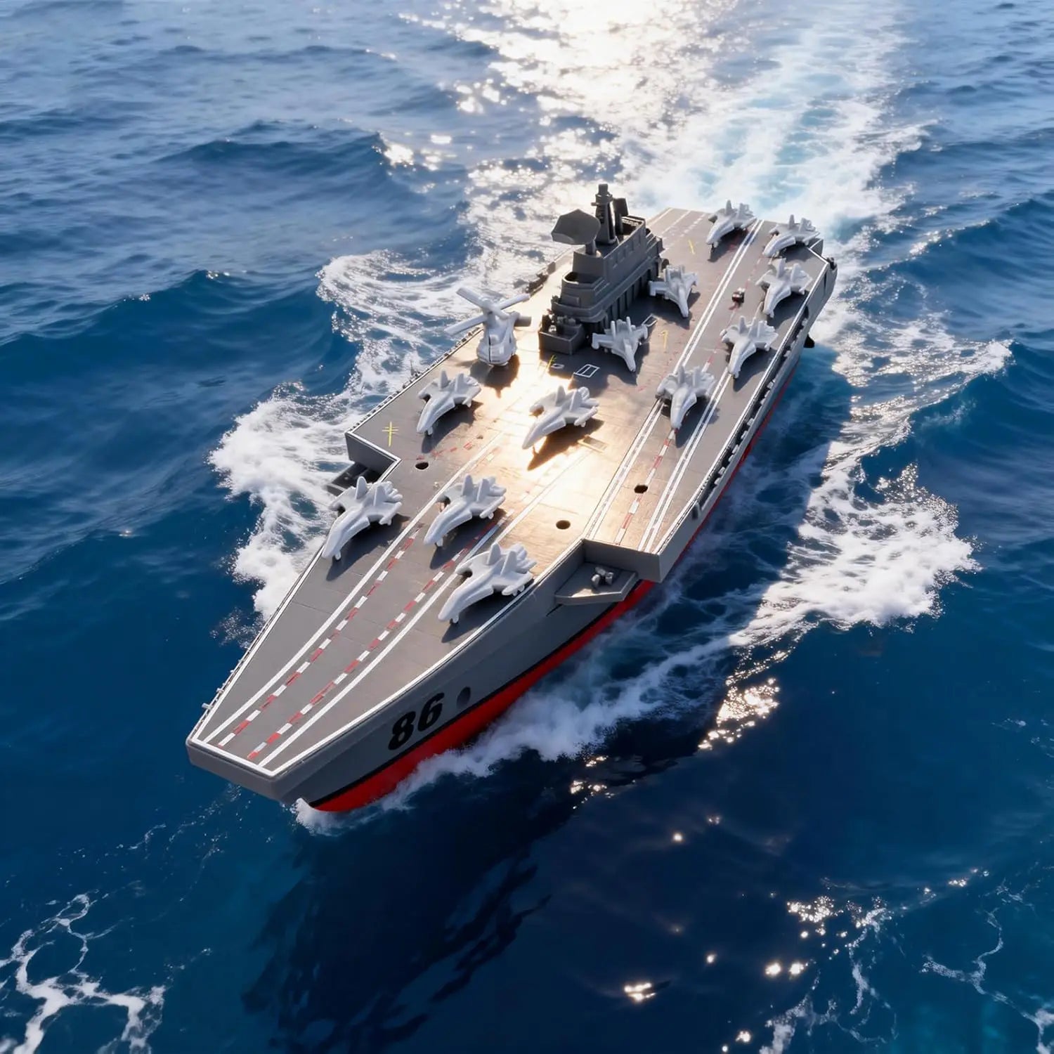 RC Warship 26.7 inch(68CM) Super Long Hull RC Boat Charging Military Children's Toy boy Electric Toy Ship Aircraft Carrier Warsh