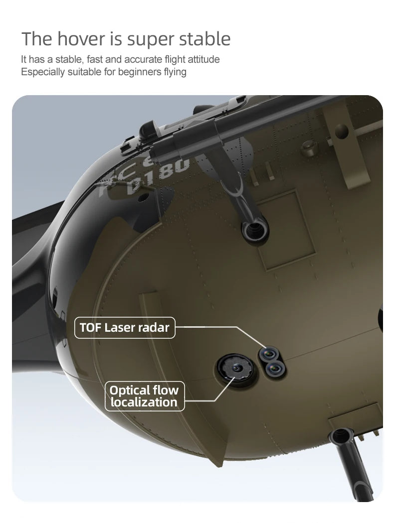 RC ERA 1:25 C180 RC Helicopter BO105 6CH Brushless with Optical Flow Positioning 3D Stunt Single Propeller No Aileron Plane Toys