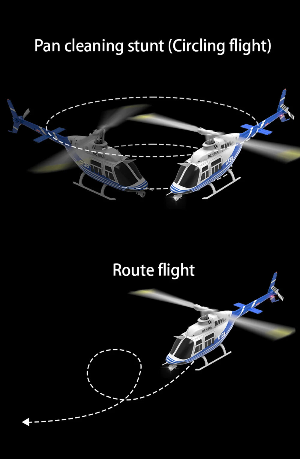 RC ERA RC Helicopter 1:33 Bell-206 Aircraft C138 6CH  6-axis Gyro Remote Control Plane