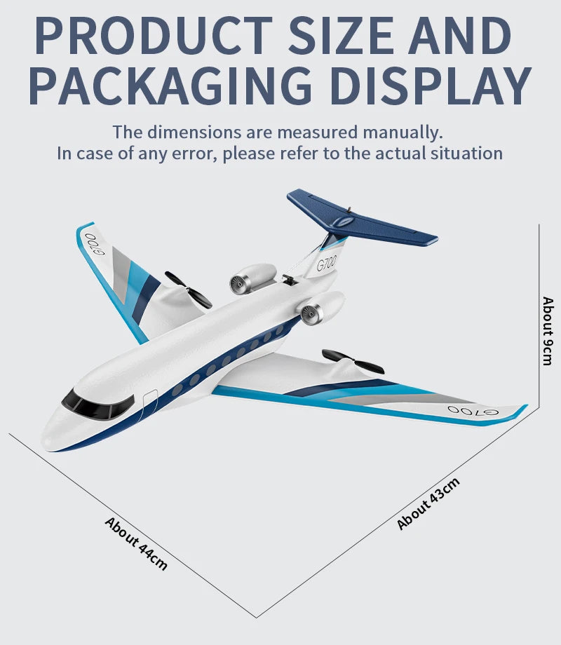 G700 Rc Plane Z67 Fixed-wing Rc Airplane Foam Toy Gulfstream 3-channel G700 Private Double Motor Control Airplane Model Gifts