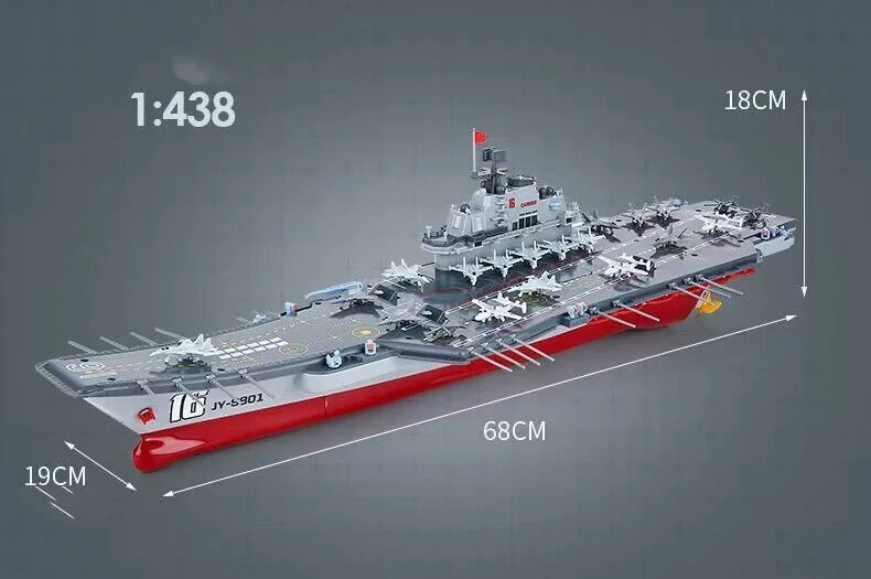 RC Warship 26.7 inch(68CM) Super Long Hull RC Boat Charging Military Children's Toy boy Electric Toy Ship Aircraft Carrier Warsh