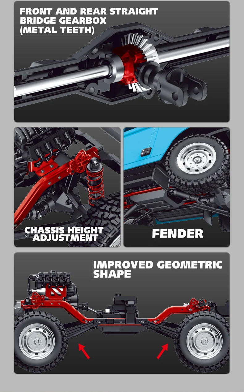 New 1:10 Full Scale Pickup 4X4 Professional Remote RC Defender Simulated Off-Road Climbing Vehicle RC CAR
