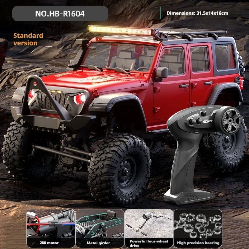 HB HuangBo RC Car RTR 1/16 Scale 4WD Off-Road Crawler Car Full Proportional Remote Control Electric Toy for Adults and Kids