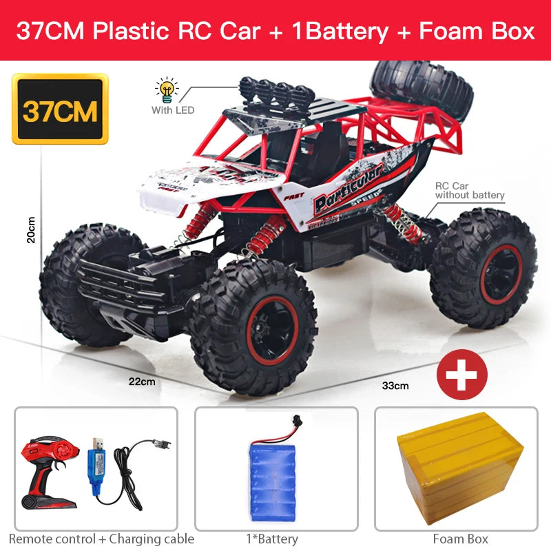 1:12 4x4 Off-Road RC Car With LED Lights 2.4G Radio Control Car Buggy 4WD Remote Control High Speed Trucks Boys Toy for Children