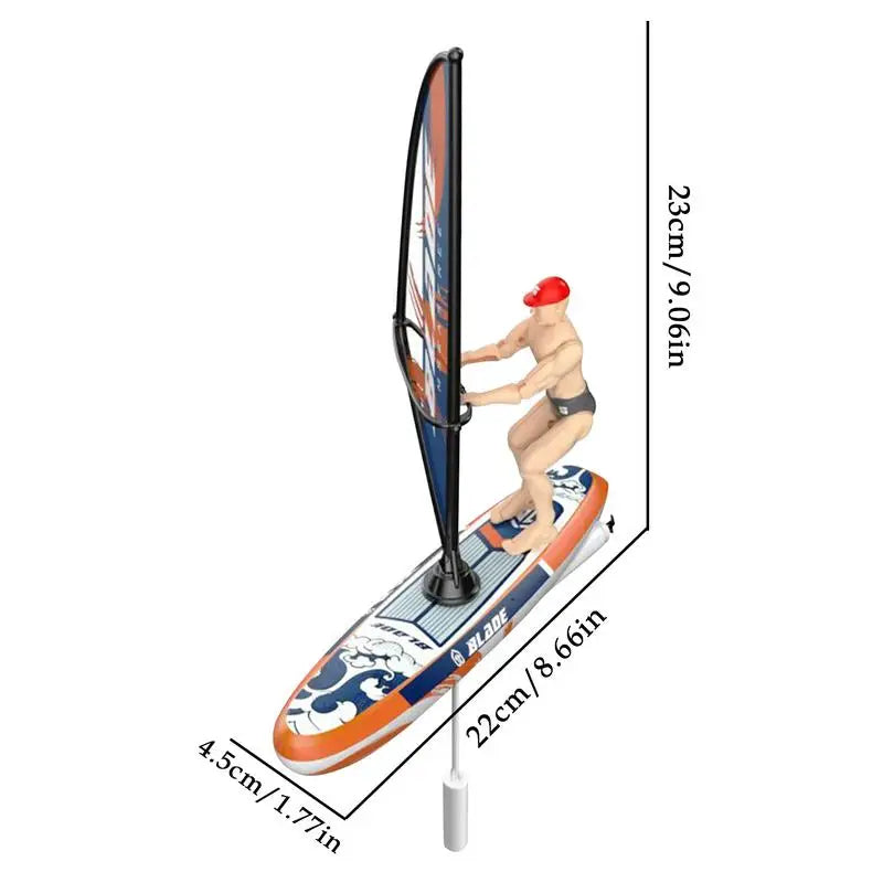 Rc Boat 2.4Ghz Remote Control Sailboats Swing Doll Surfboard Waterproof Pool Sailing Game With Led Lights Beach Toys For Kids
