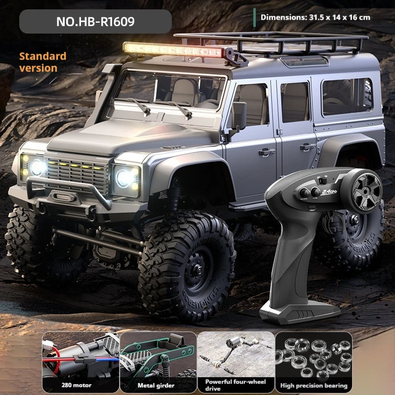 HB HuangBo RC Car RTR 1/16 Scale 4WD Off-Road Crawler Car Full Proportional Remote Control Electric Toy for Adults and Kids