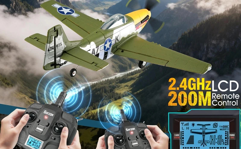 RC Plane 5CH 3D/6G Fixed-wing RC Airplane P51D Mustang RTF for Adults Beginners Easy to Fly Removable Brushless Fighter Helicopt