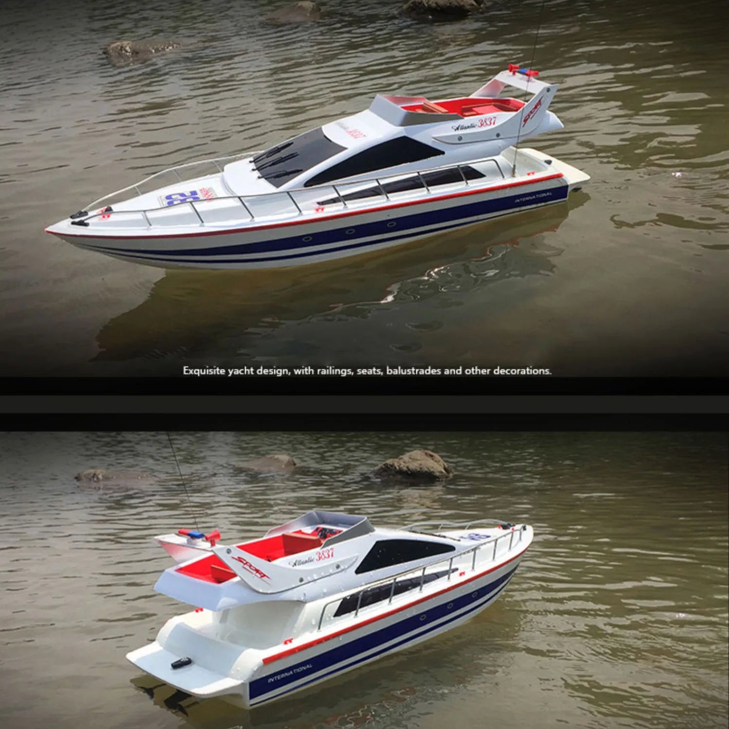 Heng Long RC Racing Boat 2.4G Remote Control High-Speed Luxury Yacht Ship Model With Waterproof Design For Pool Lake Use