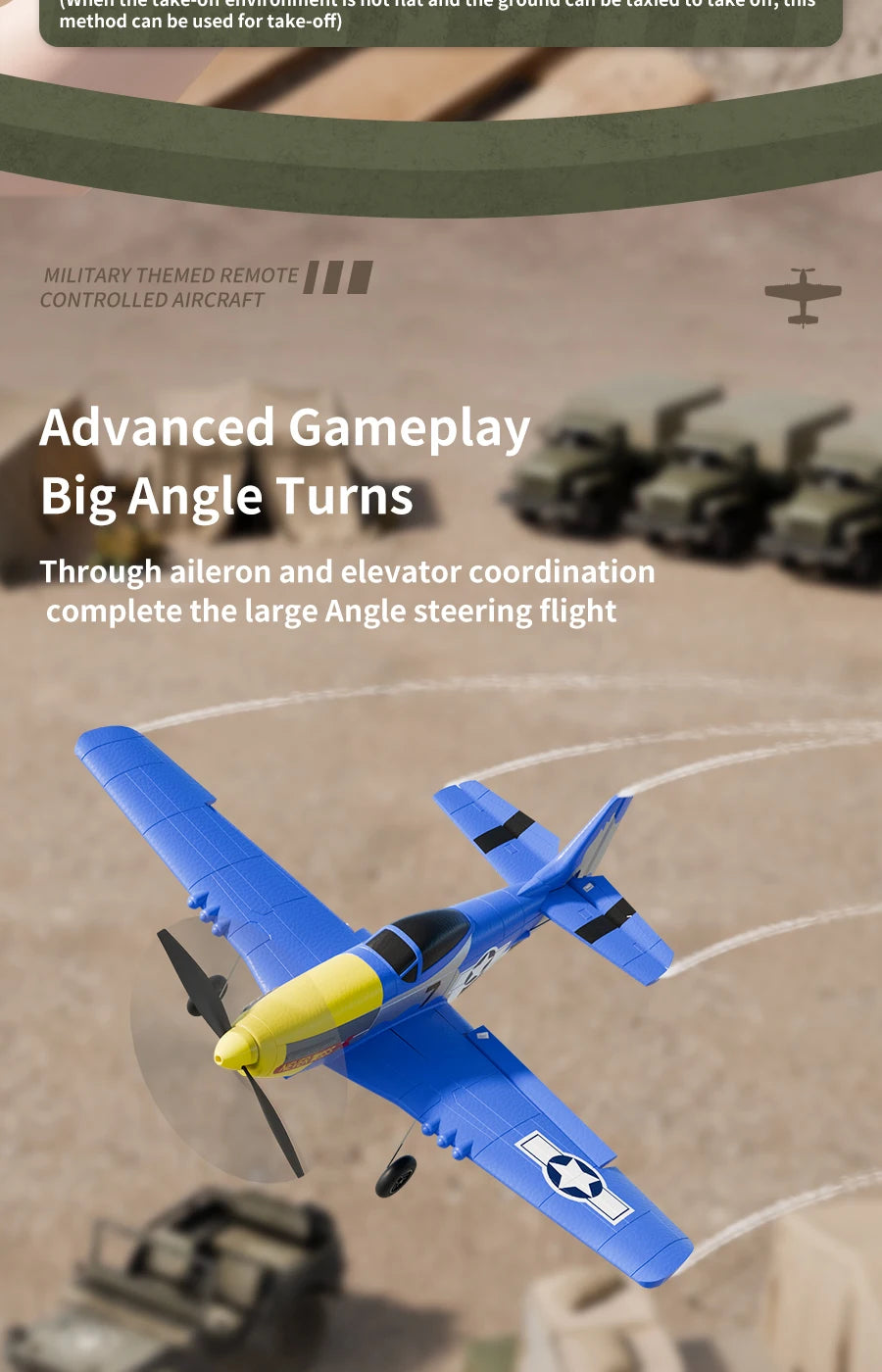 P51 Mustang RC Plane 2.4G 4CH 6 Axis EPP Foam 410MM Fixed Wingspan One Key Aerobatic RC Fighters Glider Toys Gifts