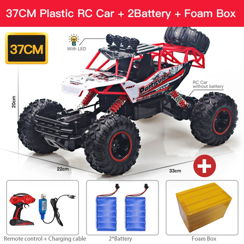 1:12 4x4 Off-Road RC Car With LED Lights 2.4G Radio Control Car Buggy 4WD Remote Control High Speed Trucks Boys Toy for Children