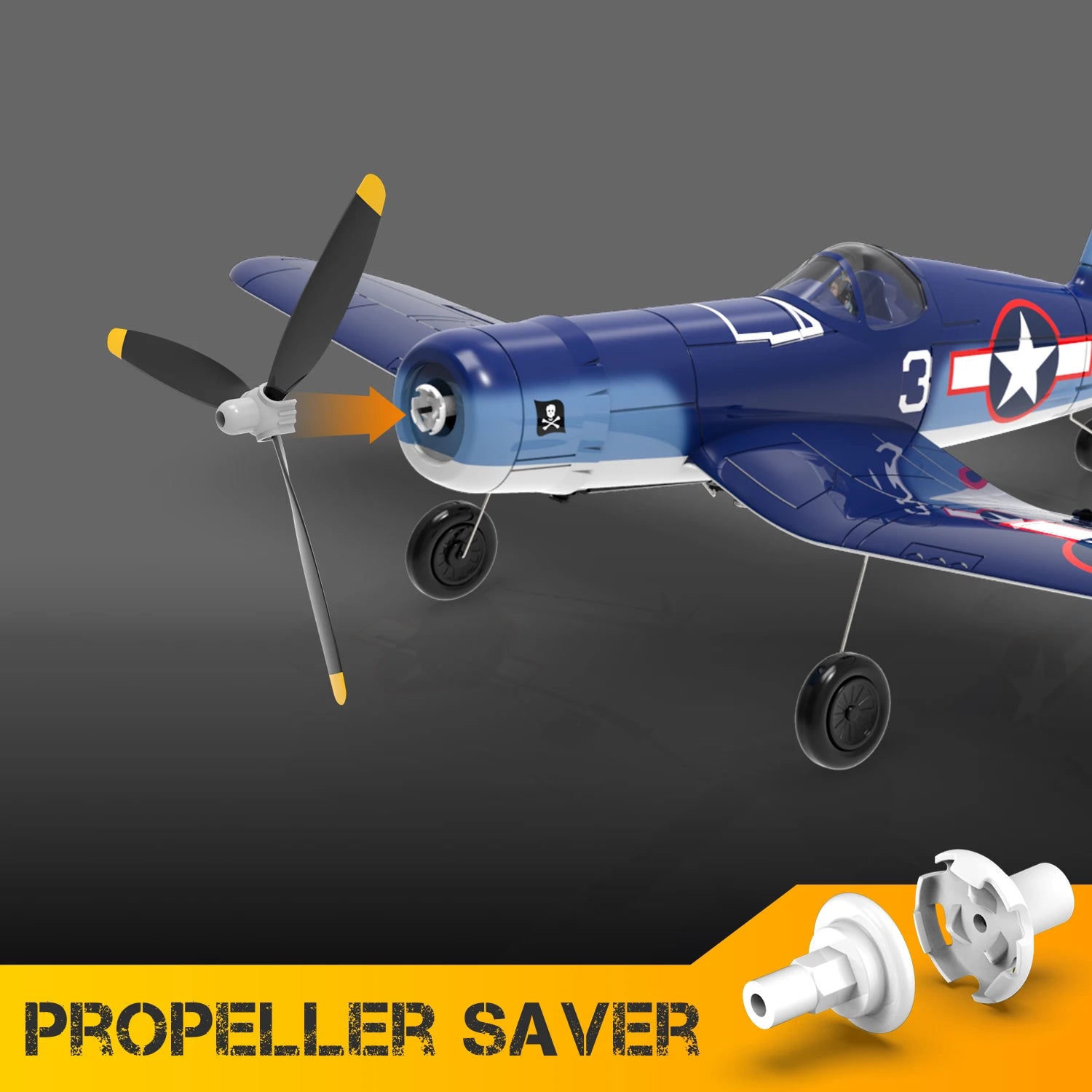 VOLANTEXRC F4U Corsair 4CH Warbird Airplane with Xpilot Stabilizer One-key Aerobatic 761-8 RTF