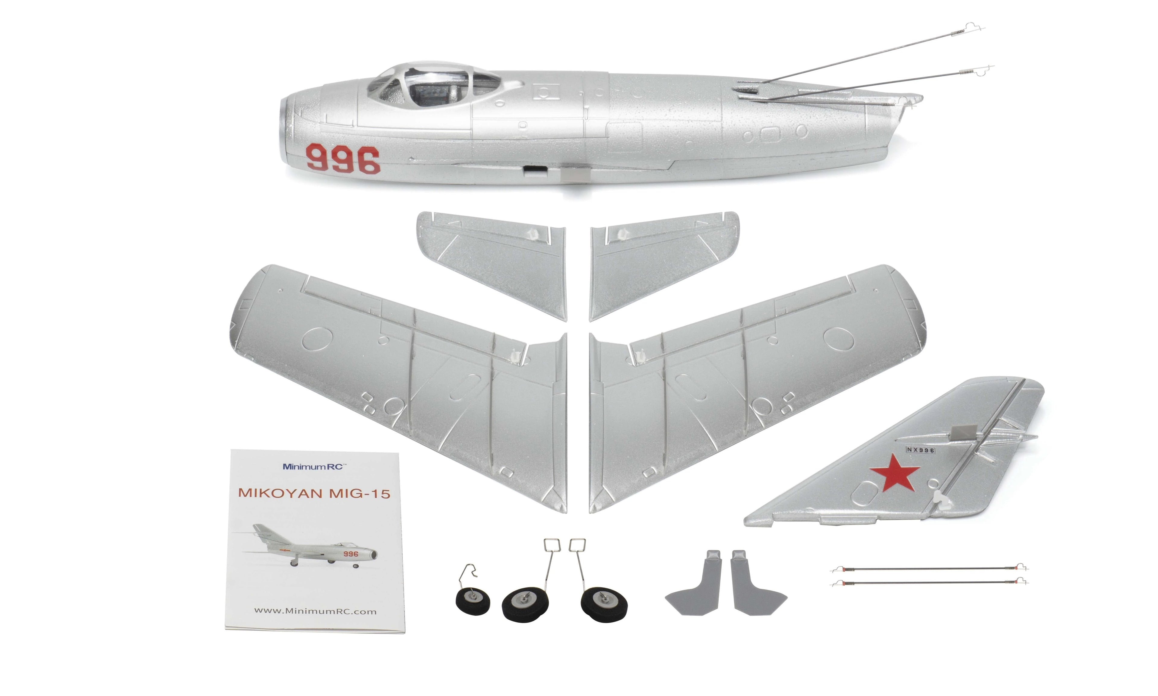 MinimumRC Mig 15 Micro Scale RC Jet 30mm Ducted Fan 2S Gyro Self Stabilization Aircraft For Outdoor RC Flight Hobby Enthusiasts