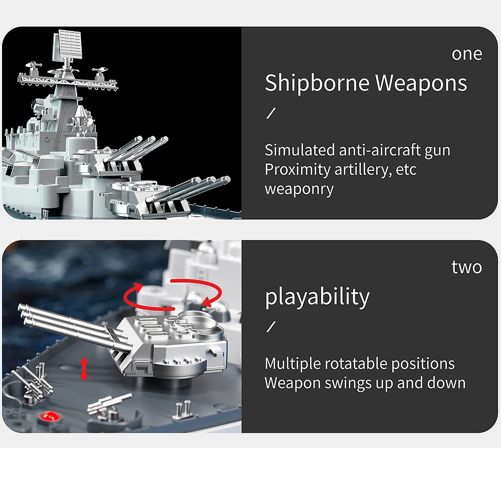 1:275 Scale 31 Inch Large Remote Controlled Warship Battleship Rc Ship On Lakes Pools Rivers Exhibits Models For Kids Boys A