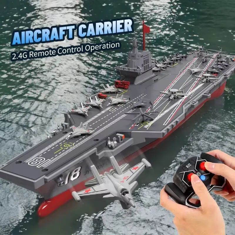 RC Warship 26.7 inch(68CM) Super Long Hull RC Boat Charging Military Children's Toy boy Electric Toy Ship Aircraft Carrier Warsh