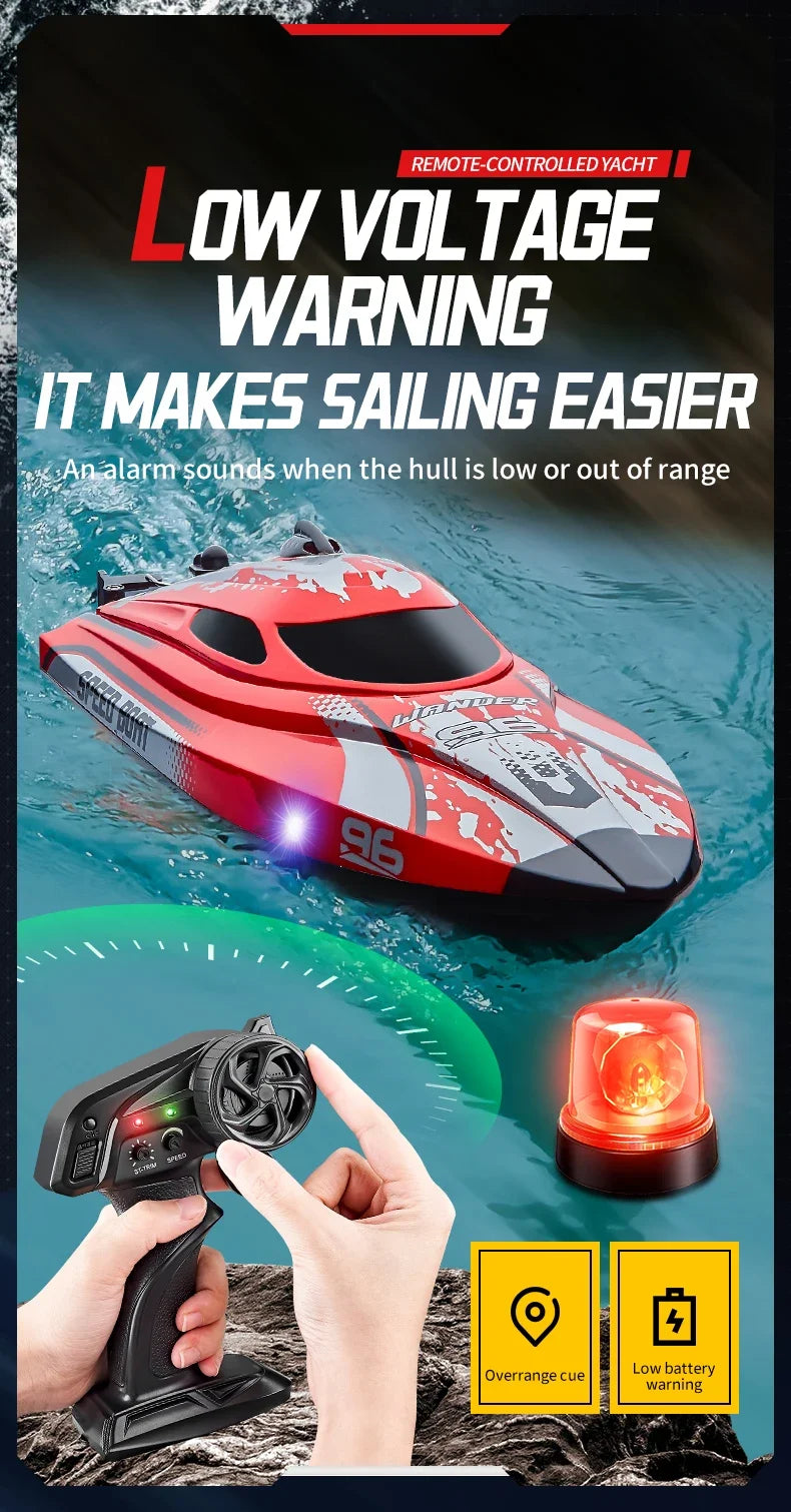 RC High-Speed Boat 25Km/h 2.4G Waterproof Remote Control Boats Ship Speedboats Remote Control Outdoor Toys for Kids Adult Gifts