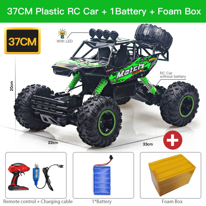 1:12 4x4 Off-Road RC Car With LED Lights 2.4G Radio Control Car Buggy 4WD Remote Control High Speed Trucks Boys Toy for Children