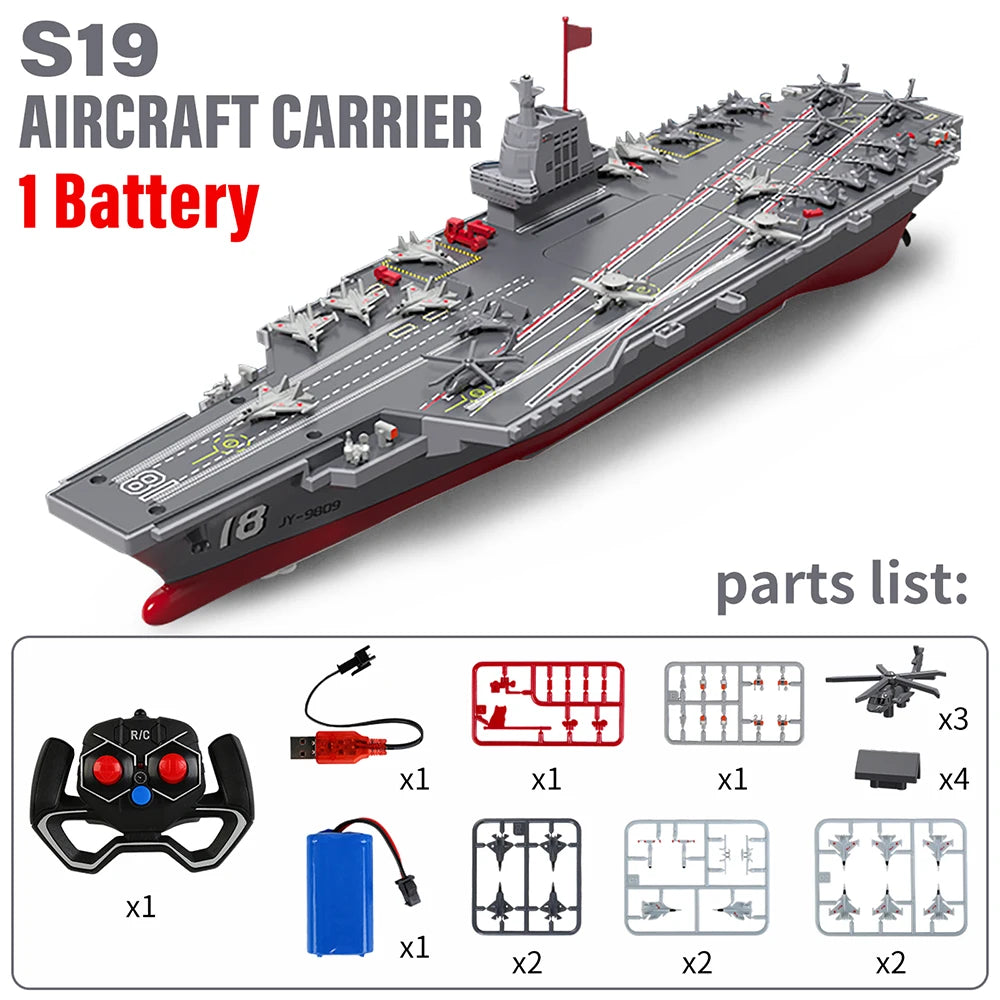 9IMOD RC Aircraft Carrier 2.4G Dual Motor 20Km/h 60M High-Density Waterproof Simulation Boat Model Creative Holiday Gift Toys