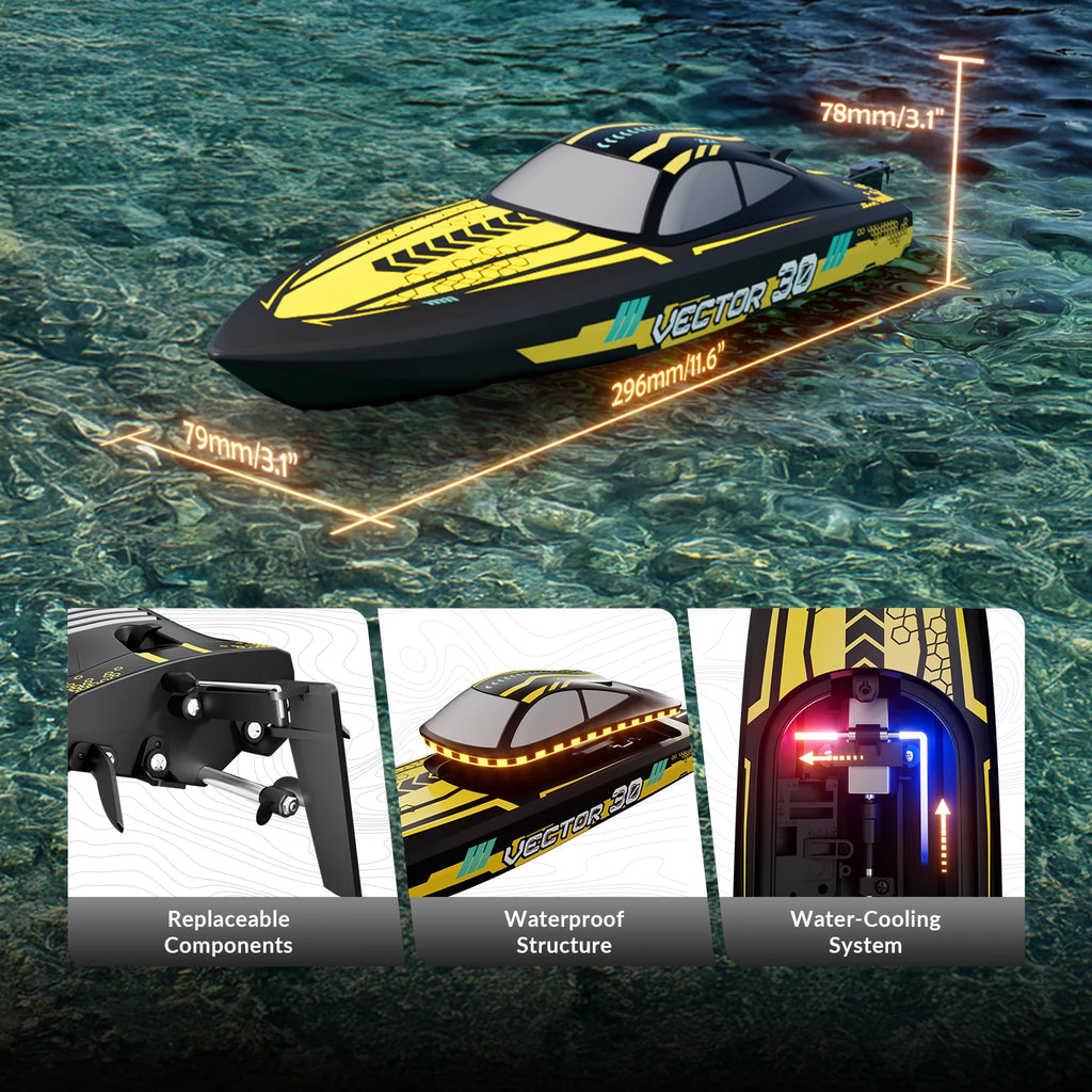 RC Boat 2.4G Full Proportional Remote Control Racing Boat Model Waterproof in Pool RC Ship Toys