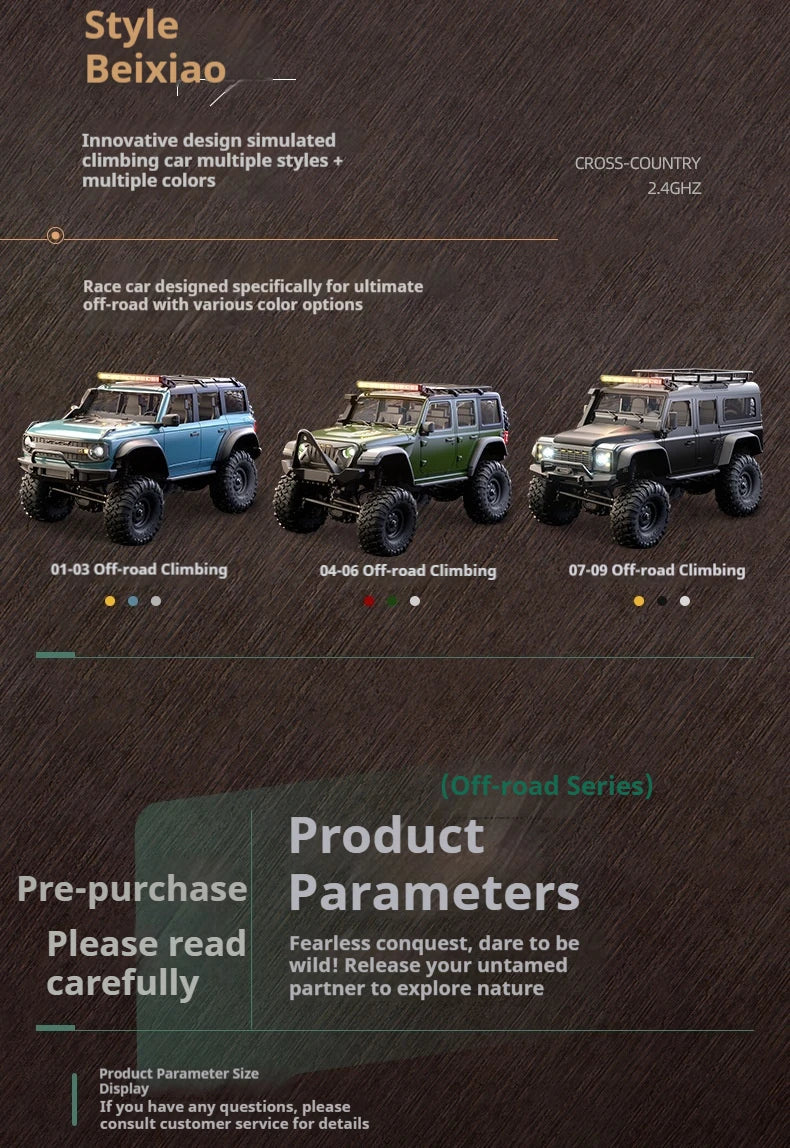 HB HuangBo RC Car RTR 1/16 Scale 4WD Off-Road Crawler Car Full Proportional Remote Control Electric Toy for Adults and Kids