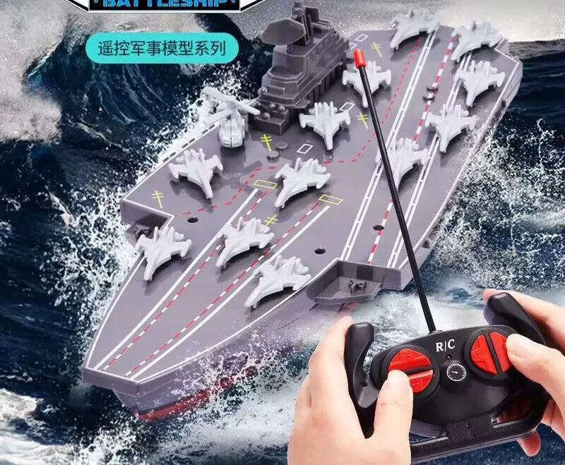 RC Warship 26.7 inch(68CM) Super Long Hull RC Boat Charging Military Children's Toy boy Electric Toy Ship Aircraft Carrier Warsh