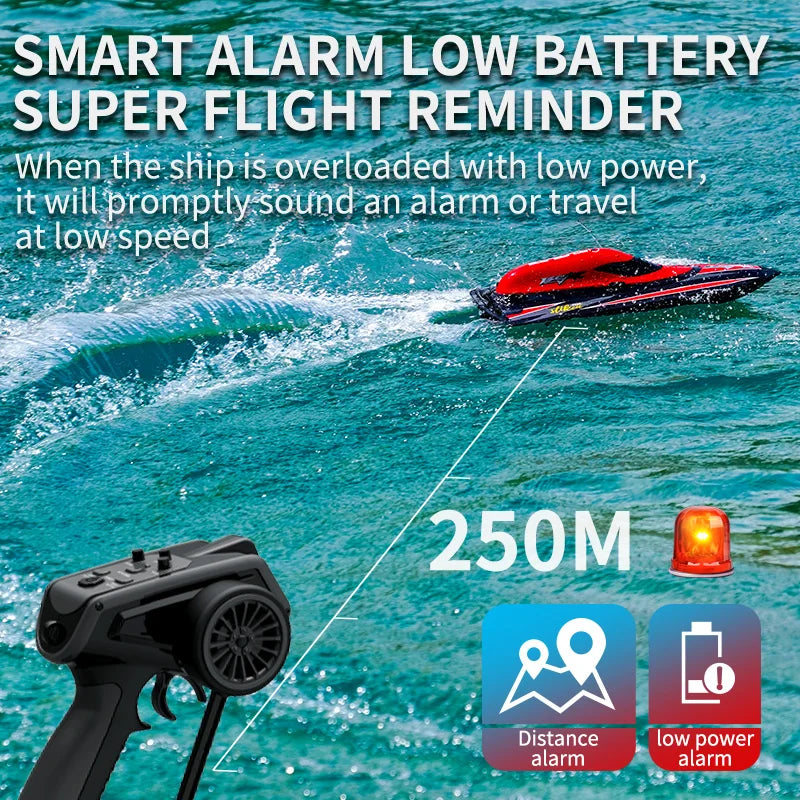 TX766 Brushless RC Boat 40km/h High Speed Big Power Waterproof Electric Toy Boat Model Low Battery Reminder Metal Rudder Gifts