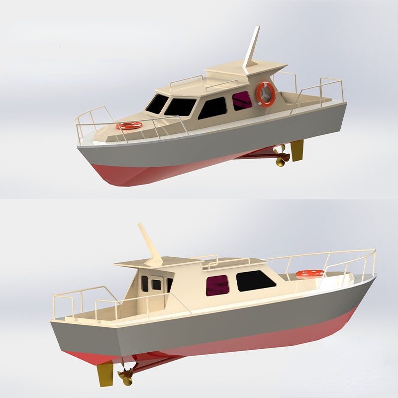 1/30 RC Boat Model Yacht Flying Fish DIY Wooden Assembly Boat Model Kit Entry Level Set Model Boat Toys