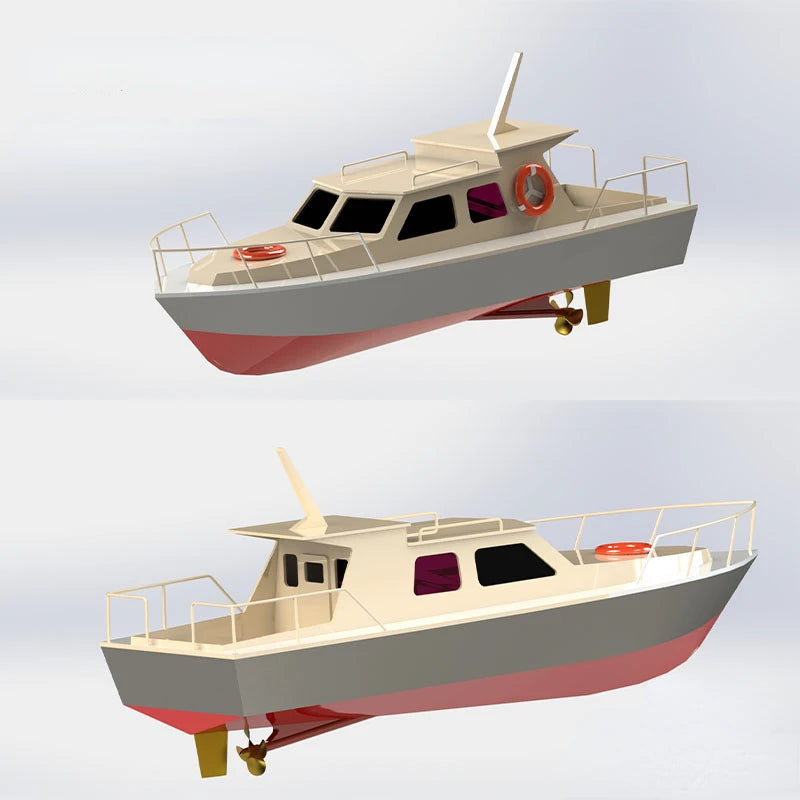 1/30 RC Boat Model Yacht Flying Fish DIY Wooden Assembly Boat Model Kit Entry Level Set Model Boat Toys