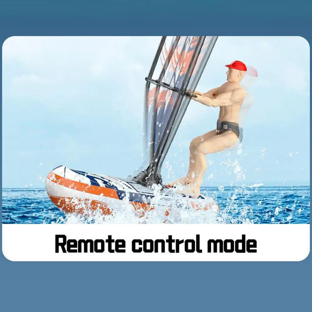 Rc Boat 2.4Ghz Remote Control Sailboats Swing Doll Surfboard Waterproof Pool Sailing Game With Led Lights Beach Toys For Kids