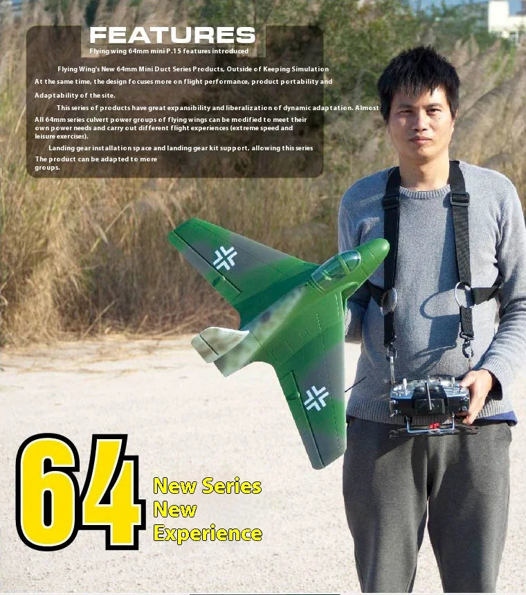 Freewing 64mm P.15 Jet Ducted Single Engine Rc Plane Assembled Fixed Wing Model 750mm Wingspan Training Aircraft