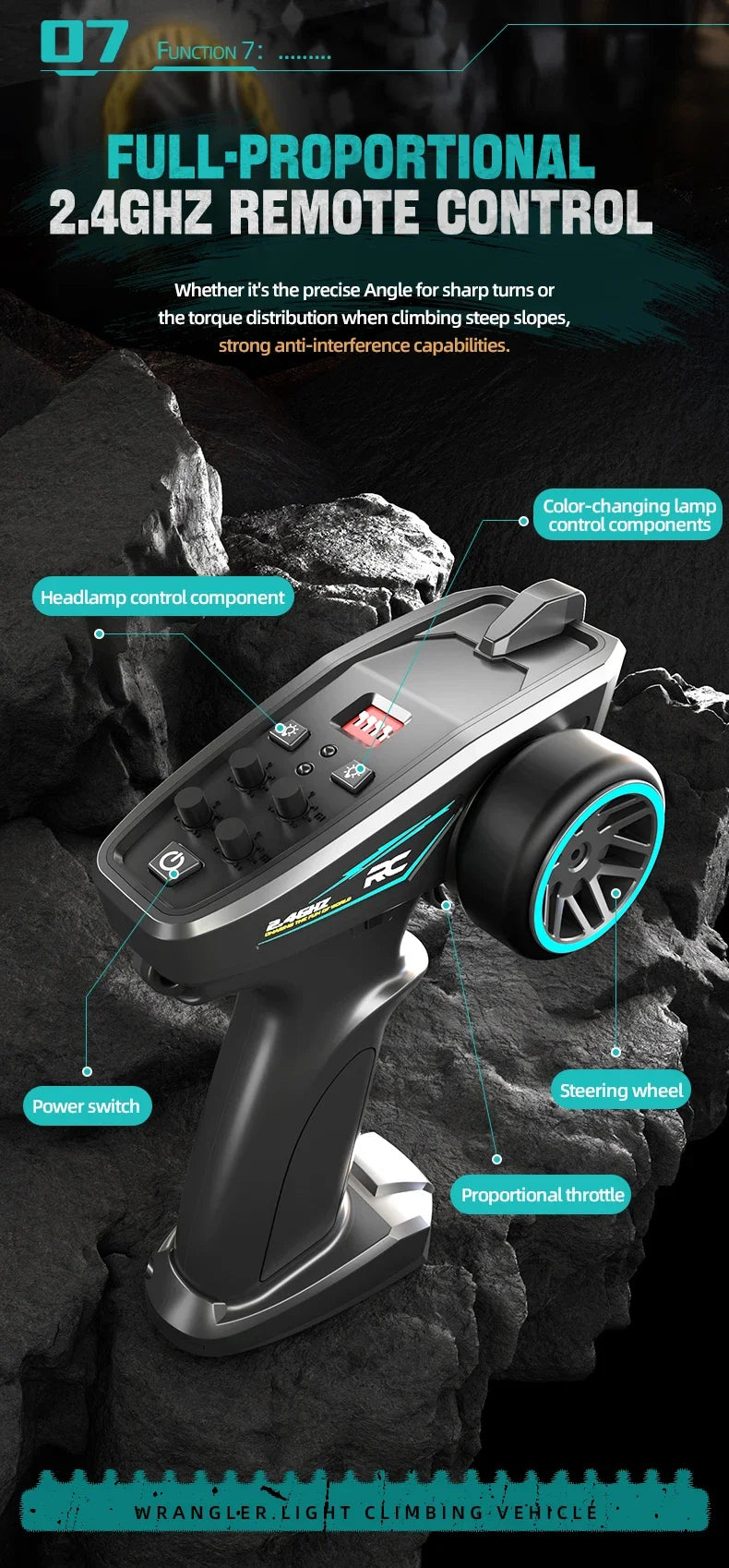 RC Climbing Car 1:20 4WD with LED Light 2.4G 20KM/H High Speed RC Climbing Vehicle Toy Gifts for Boys Girls Kids RC Stunt Car