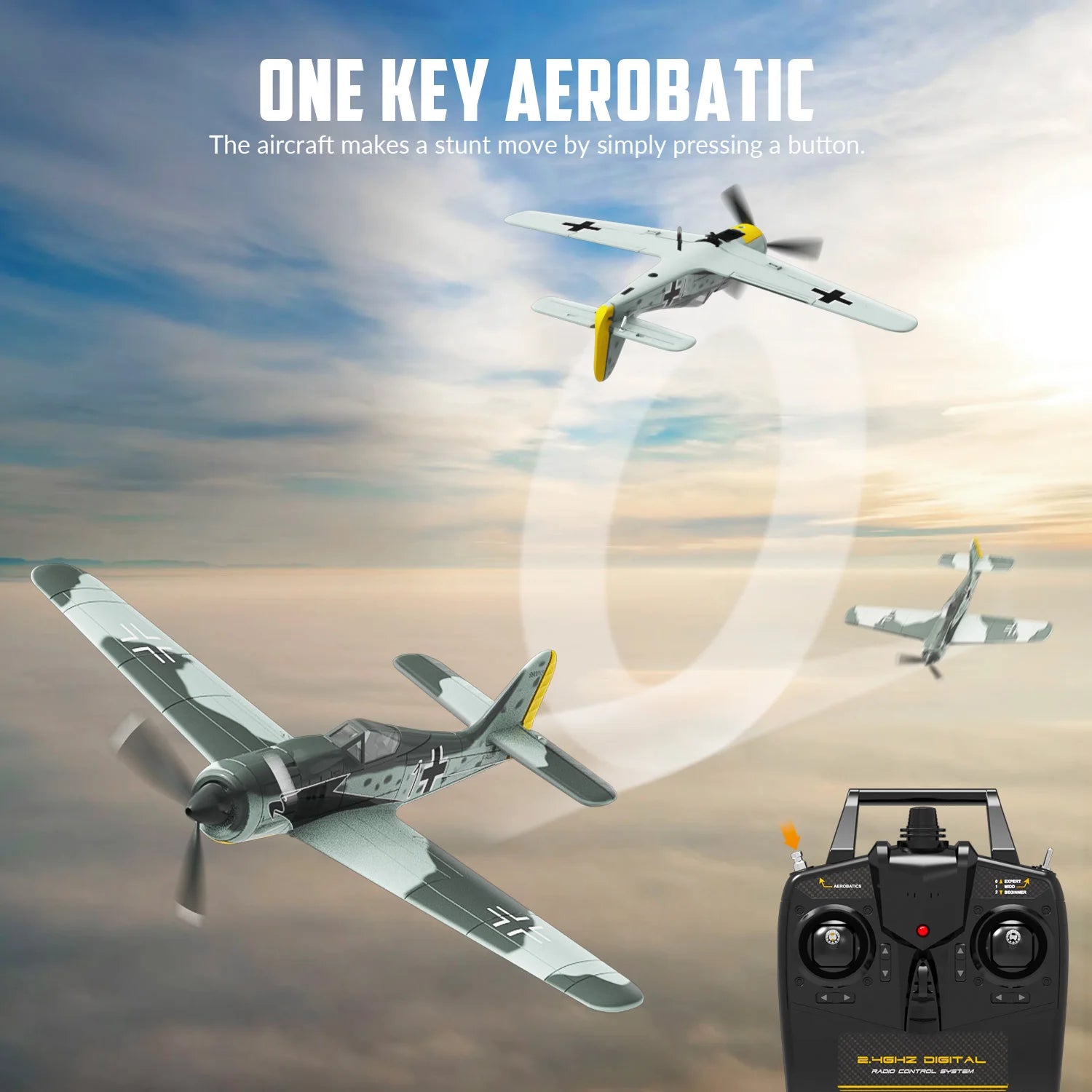 VOLANTEX RC FW190 Fighter Toy Set Ready to Fly Remote Control Airplane Kids Boys