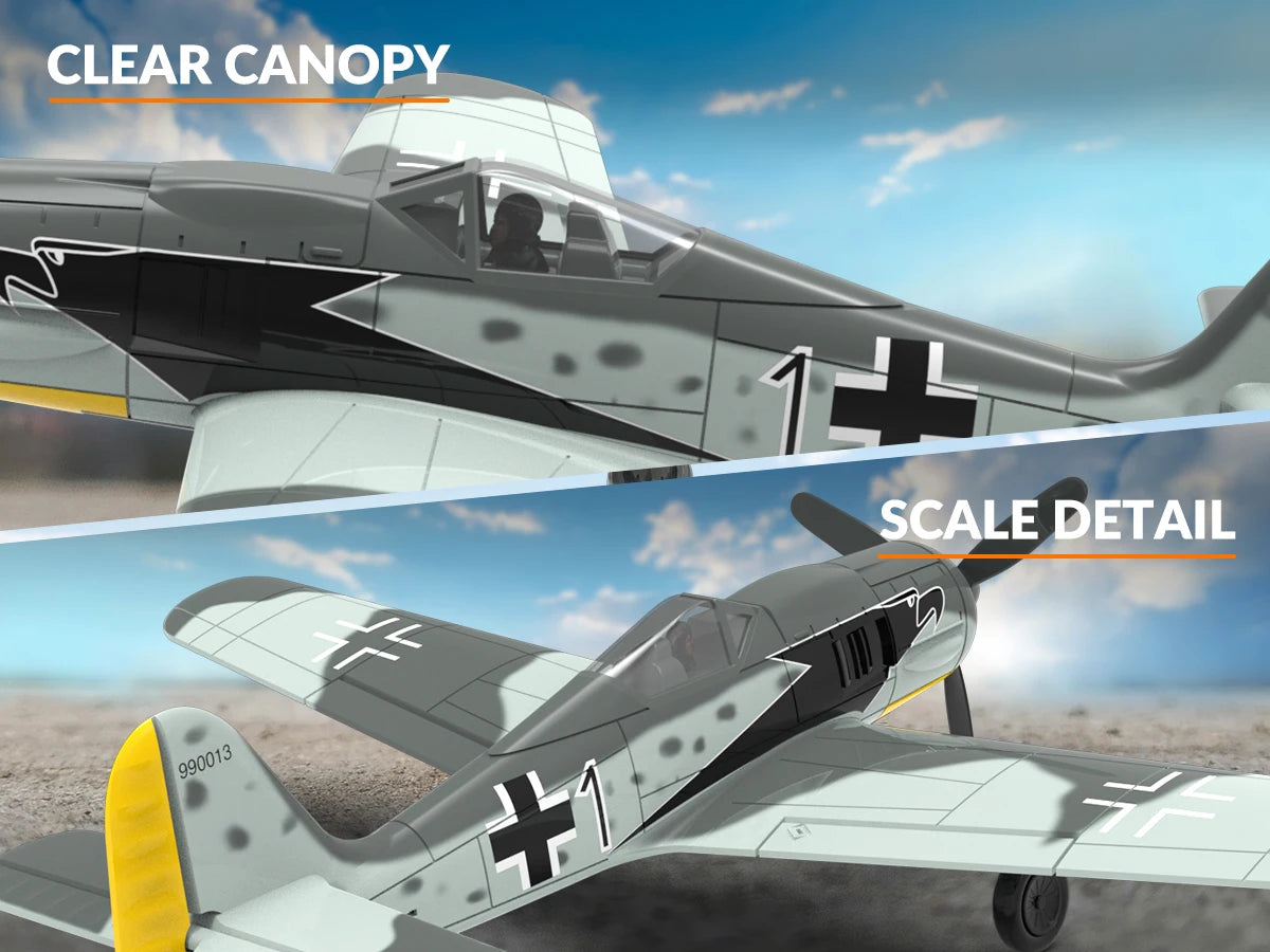 VOLANTEX RC FW190 Fighter Toy Set Ready to Fly Remote Control Airplane Kids Boys