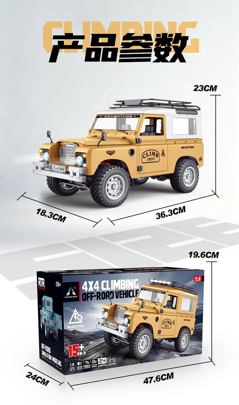 New 1:10 Full Scale Pickup 4X4 Professional Remote RC Defender Simulated Off-Road Climbing Vehicle RC CAR