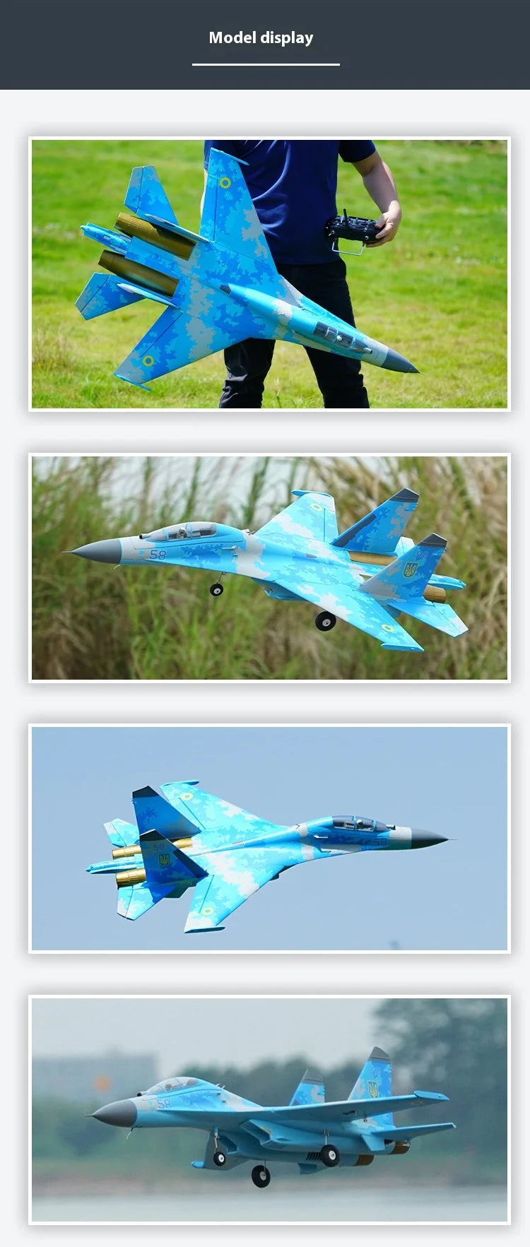 Xfly Double 50mm Su27 Twin Engine Jet Fighter Rc Plane Remote Control Assembly Fixed Wing Model