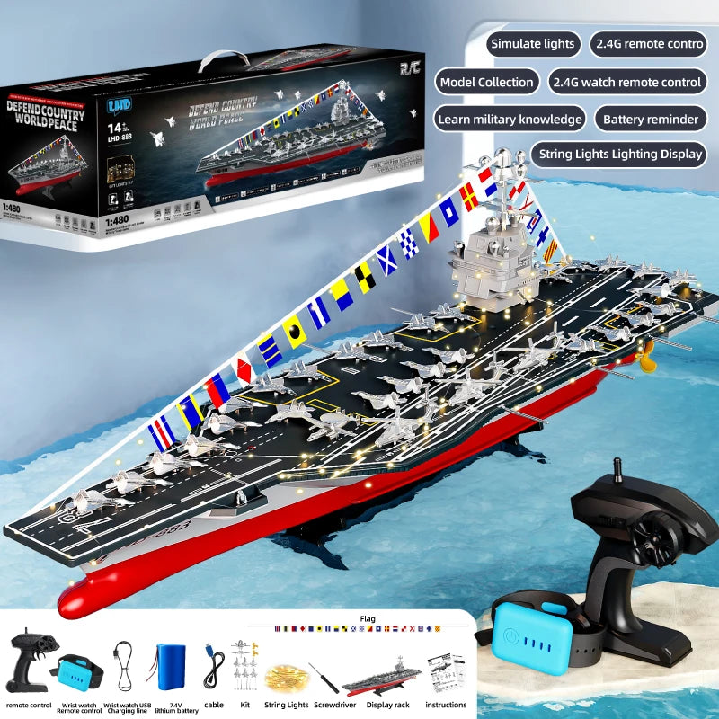 1:275 Scale 31 Inch Large Remote Controlled Warship Battleship Rc Ship On Lakes Pools Rivers Exhibits Models For Kids Boys A