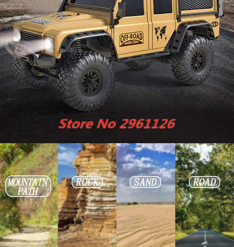47CM Large RC Climbing Car 4WD 2.4G 1:10 Full Scale Multi-terrain Driving Remote Control Car Full Proportional Rock Crawler Toy