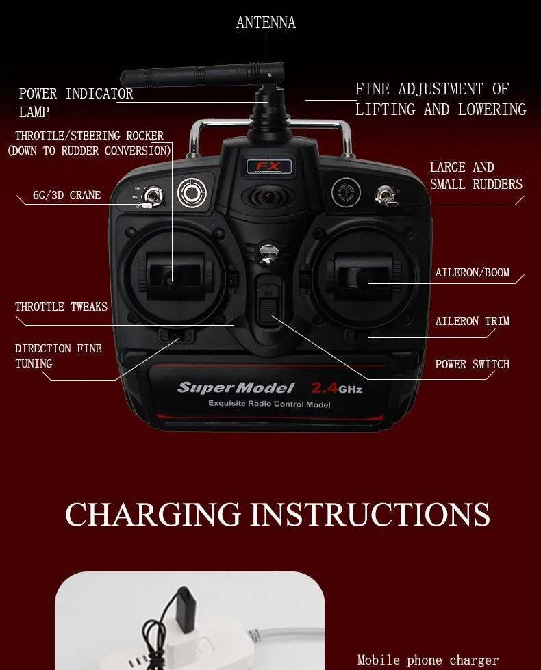 5CH FX9706 RC Plane 580MM Fixed Wing Glider 3D/6G Remote Control Aircraft 2.4G Brushless Motor Fighter Model Toys for Children