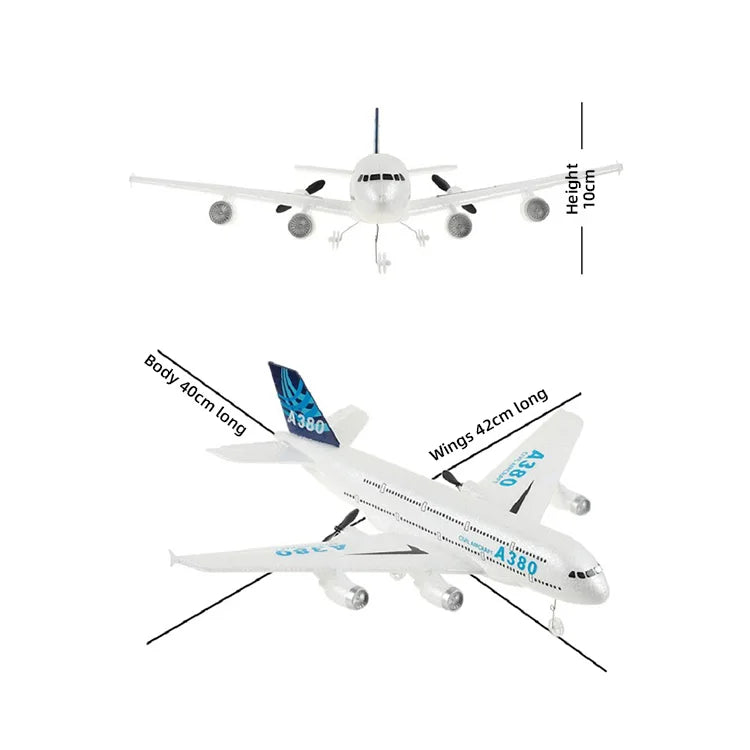 3Ch 2Ch A380 Rc Plane Glider Airplanes Remote Control Foam Aircraft Fixed Wing Aircraft 6 Gyroscope Model Airplane Toys Hobbies