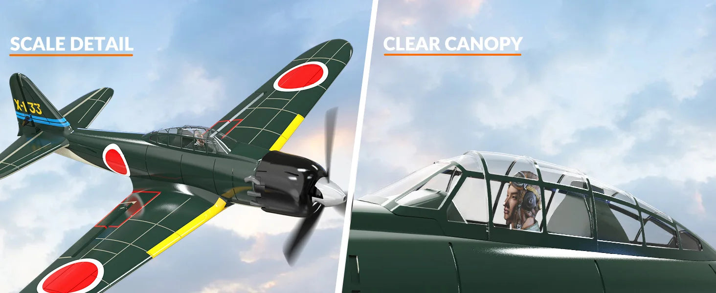 Zero RC Plane 2.4G 4CH Remote Control Airplane EPP 400mm Wingspan 6-Axis Aerobatic RC Fighter 761-15 RTF Plane